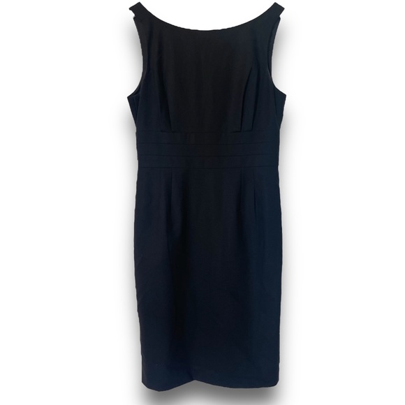 J. Crew Dresses & Skirts - J. Crew Black Classic Sleeveless Stretch Wool Dress Cinched V Back Scoop Neck